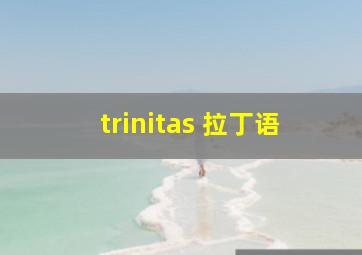 trinitas 拉丁语